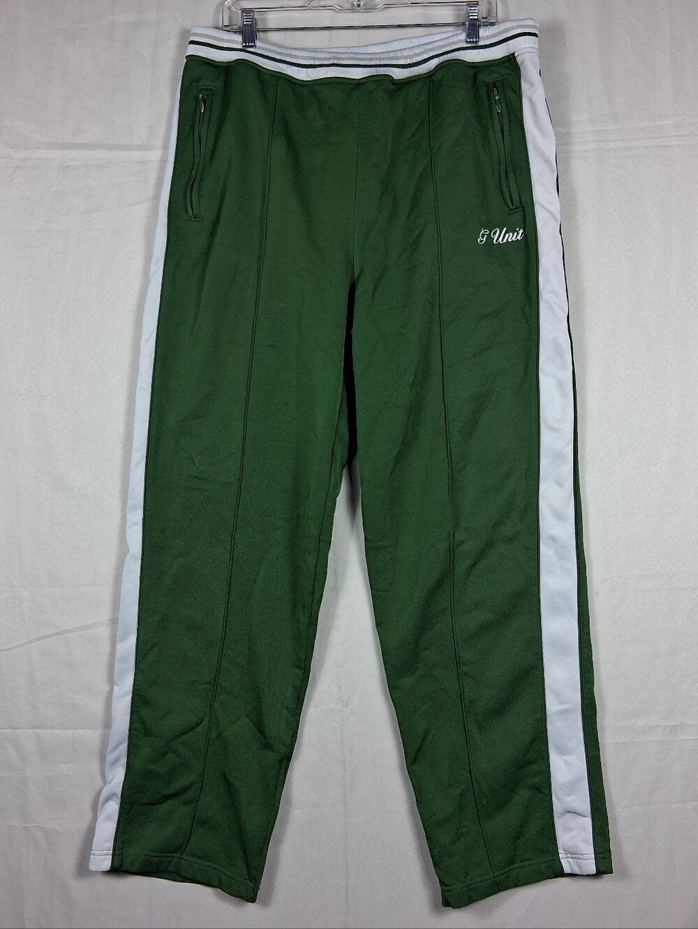 Vintage G Unit Sweatpants Men's Size 2XL Green White Stripe Joggers Pants